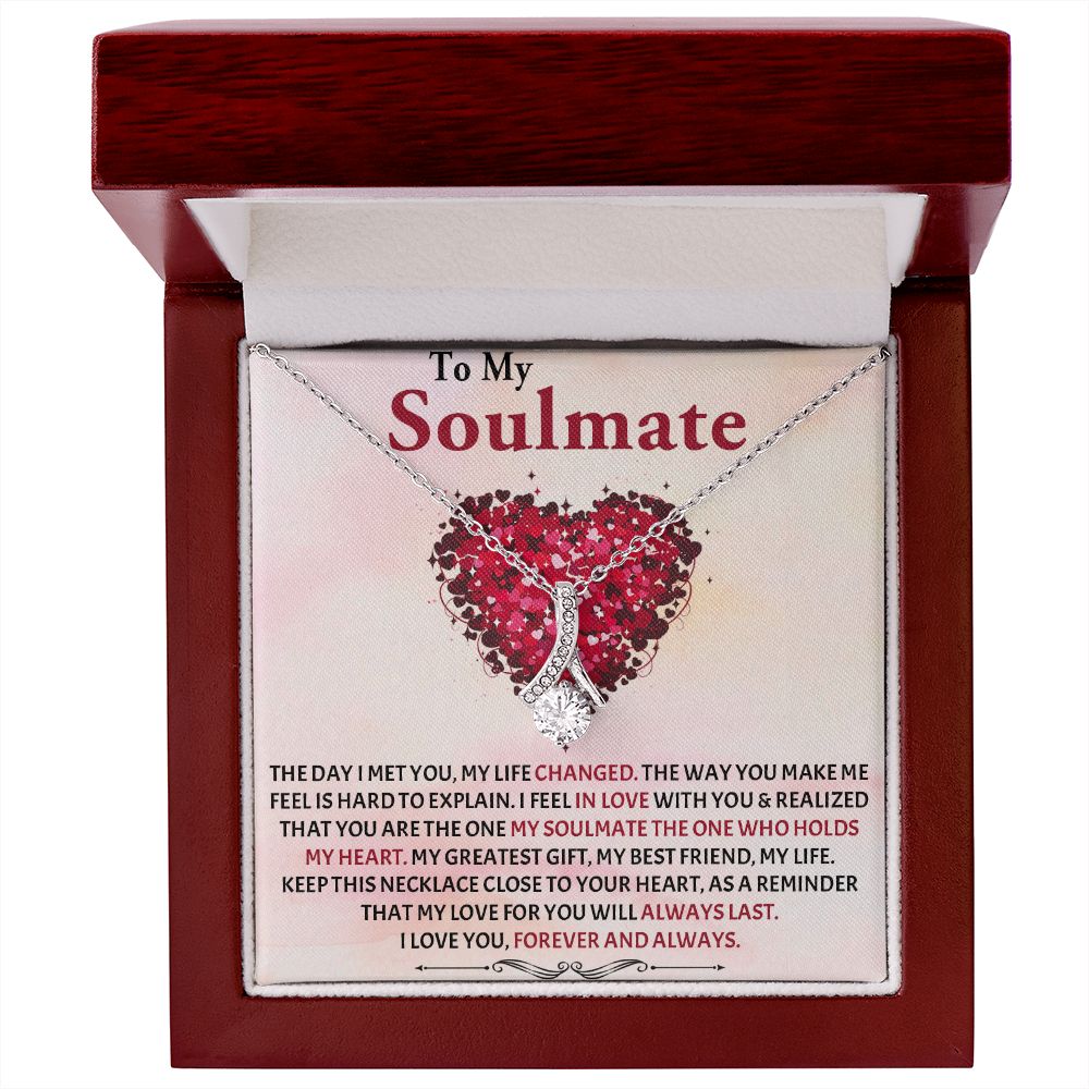 Alluring Beauty Necklace, To My Soulmate Necklace With Message Card, Birthday Gift For Her