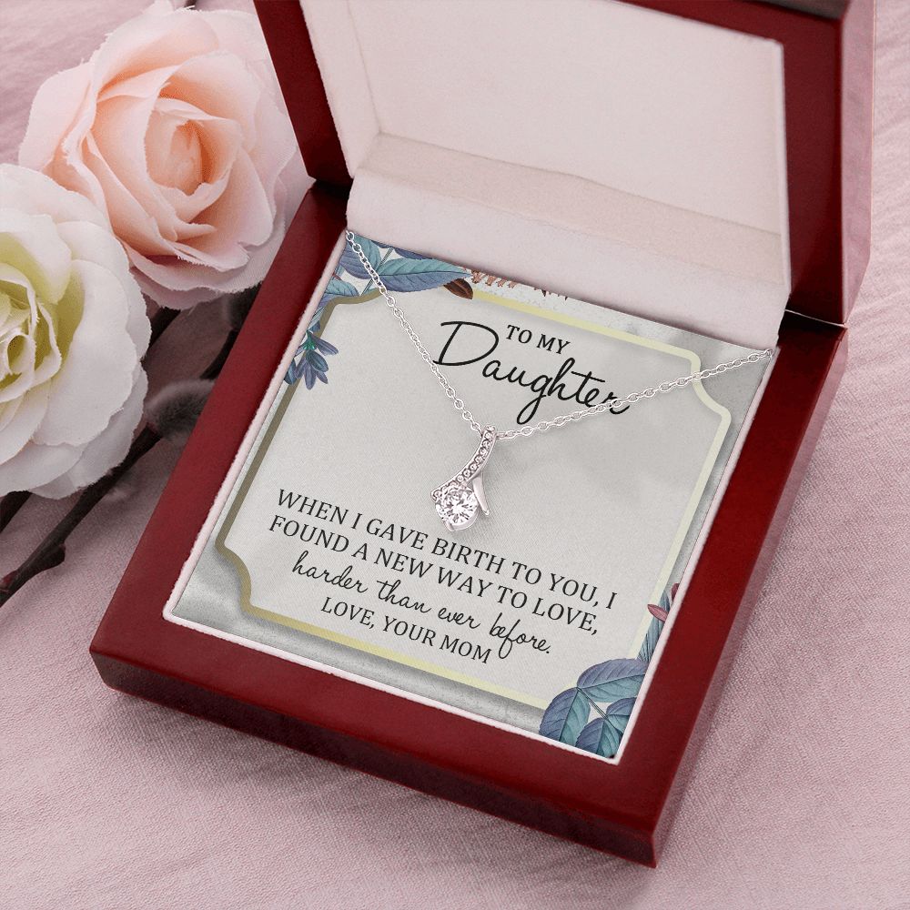TO MY DAUGHTER, ALLURING BEAUTY NECKLACE WITH MESSAGE CARD, BIRTHDAY AND DAUGHTERS DAY GIFT FOR HER