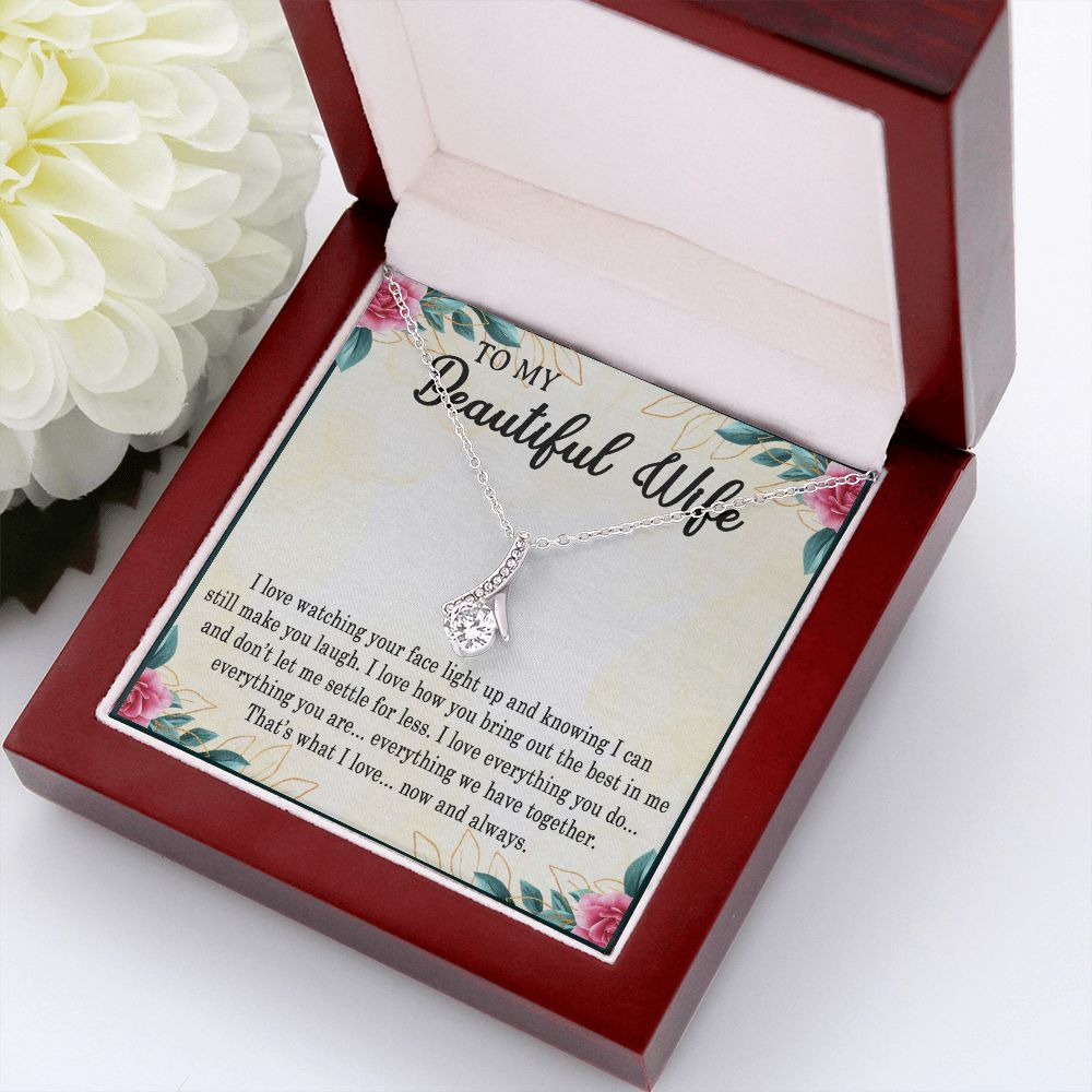 My Beautiful Wife, Alluring Beauty Necklace, Necklace With Message Card, Gift For Her