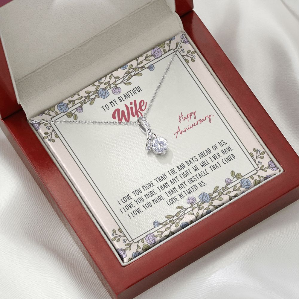 To My Anniversary Wife, Alluring Beauty Necklace, For Bride To Be, Necklace With Message Card, Gift For Her