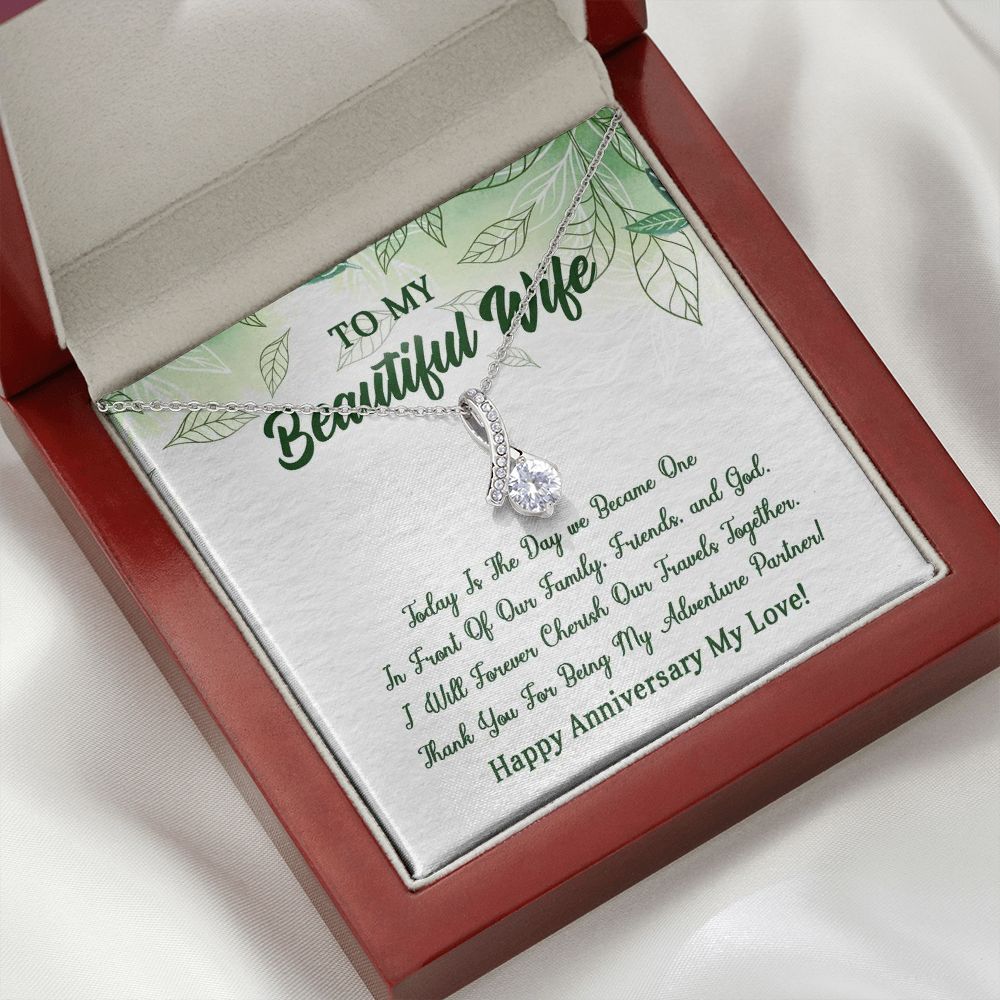 Alluring Beauty Necklace, To My Beautiful Wife, Necklace With Message Card, Gift For Her