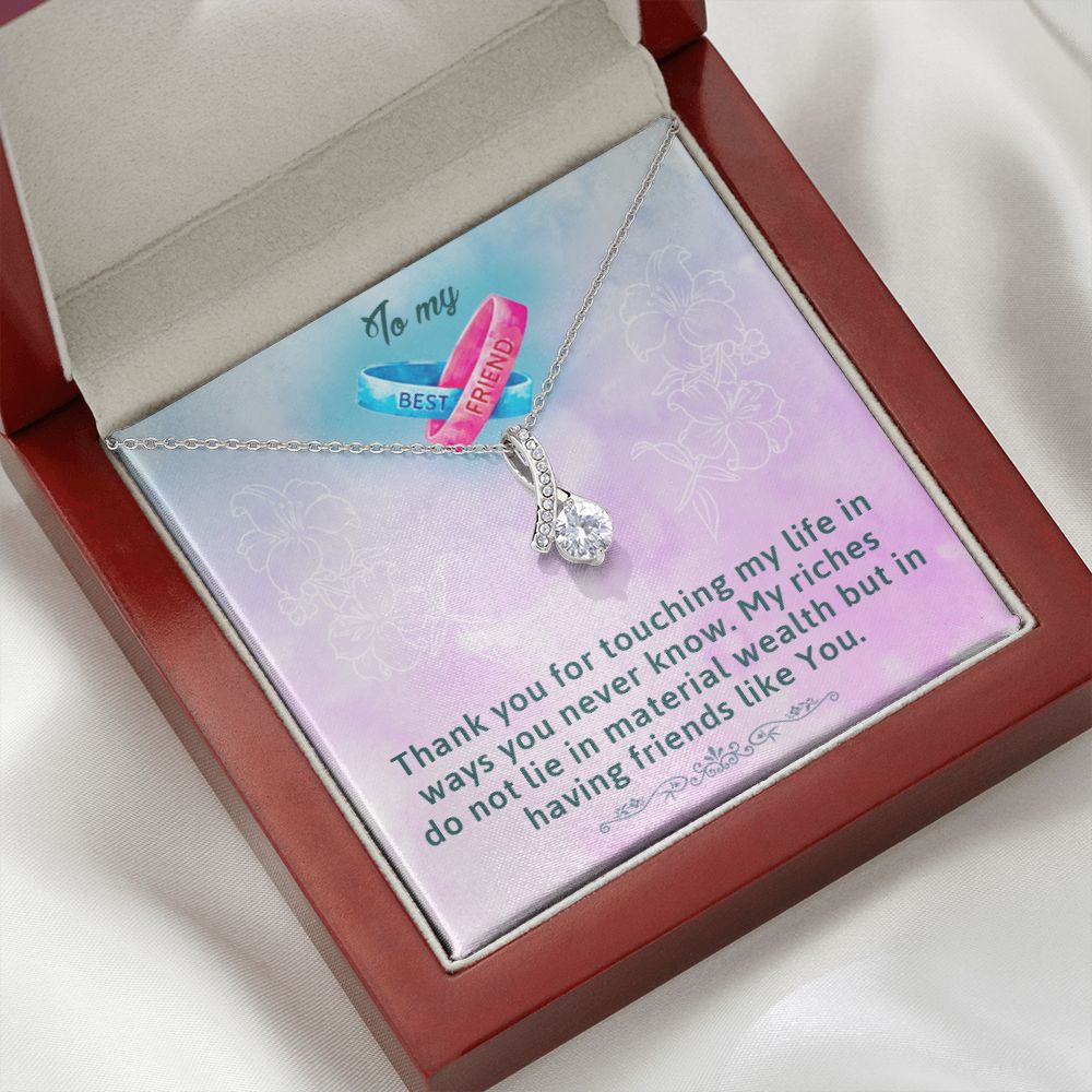TO MY BEST FRIEND, ALLURING BEAUTY NECKLACE WITH MESSAGE CARD, FOR SISTERS, FRIENDS, BFF, BIRTHDAY, FRIENDSHIP DAY GIFT FOR HER