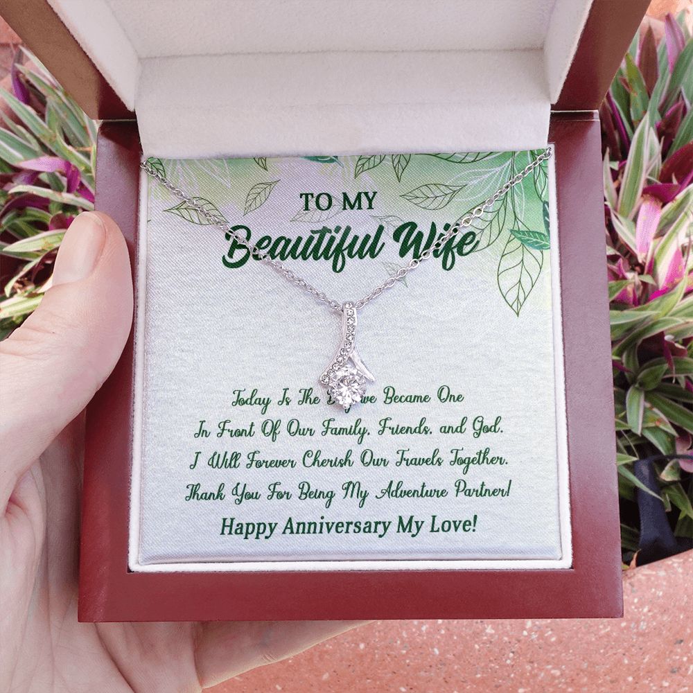 Alluring Beauty Necklace, To My Beautiful Wife, Necklace With Message Card, Gift For Her