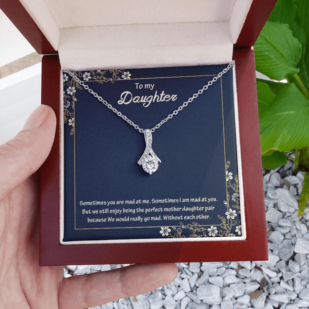 TO MY DAUGHTER, ALLURING BEAUTY NECKLACE WITH MESSAGE CARD, FROM MOM, BIRTHDAY AND DAUGHTERS DAY GIFT FOR HER