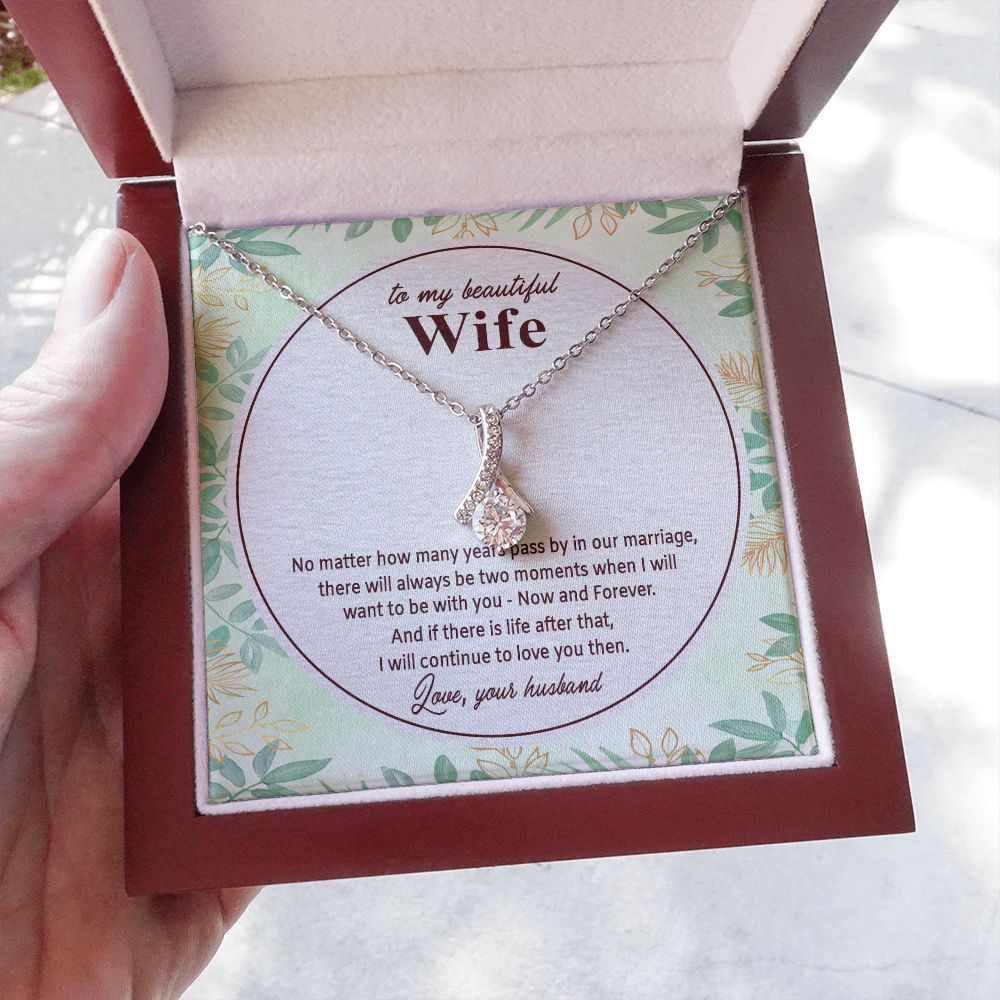 To My Beautiful Wife, Alluring Beauty Necklace, Necklace With Message Card, Gift For Her