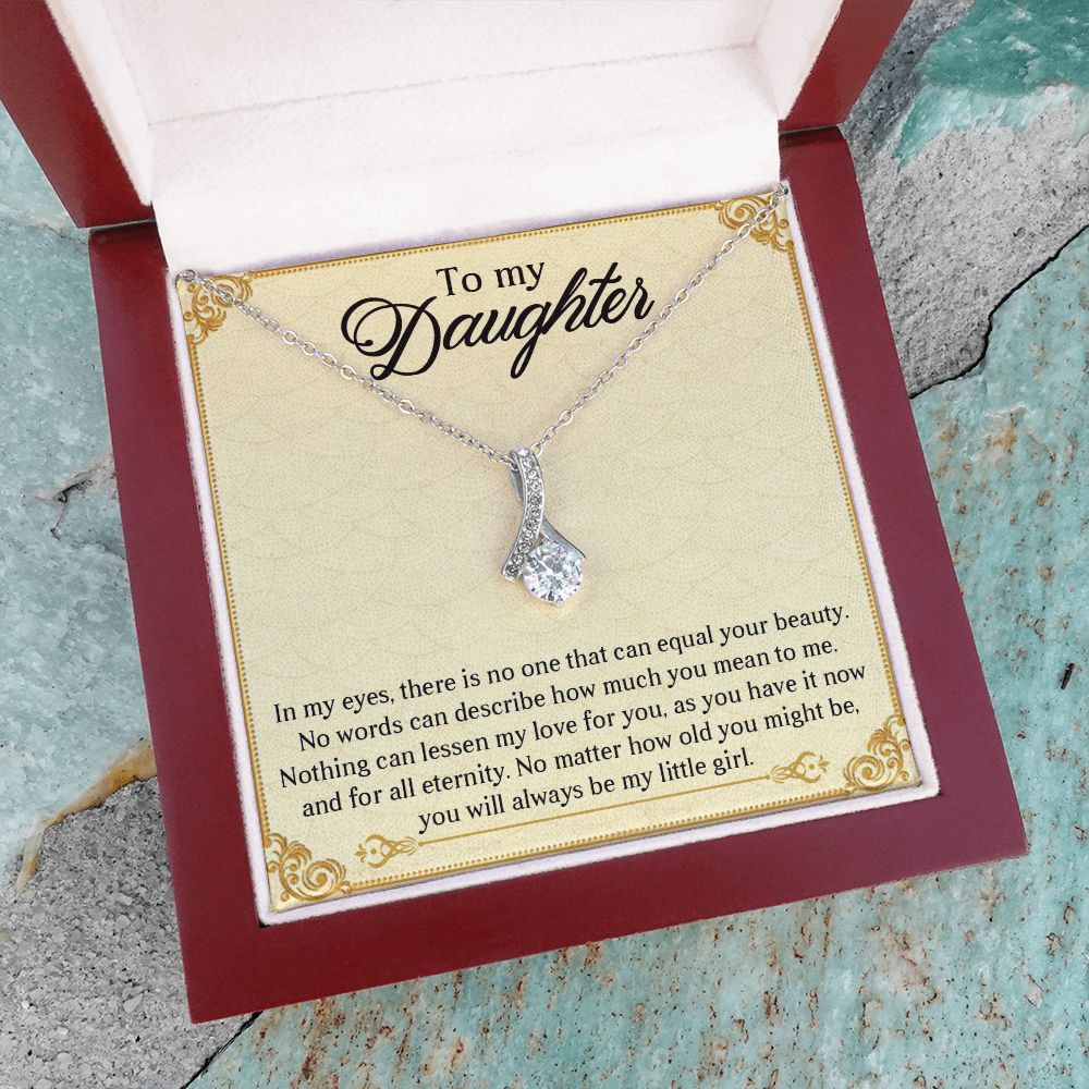 TO MY DAUGHTER, ALLURING BEAUTY NECKLACE WITH MESSAGE CARD, BIRTHDAY AND DAUGHTERS DAY GIFT FOR HER