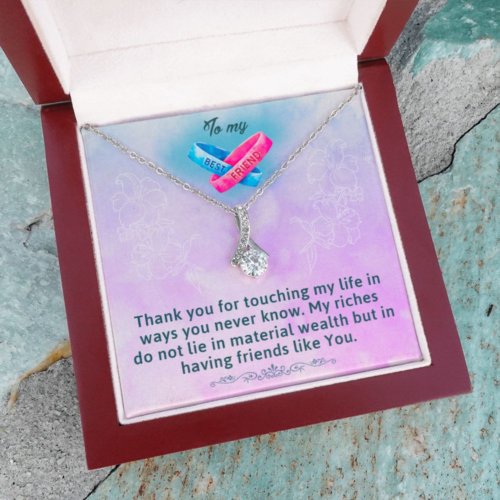TO MY BEST FRIEND, ALLURING BEAUTY NECKLACE WITH MESSAGE CARD, FOR SISTERS, FRIENDS, BFF, BIRTHDAY, FRIENDSHIP DAY GIFT FOR HER