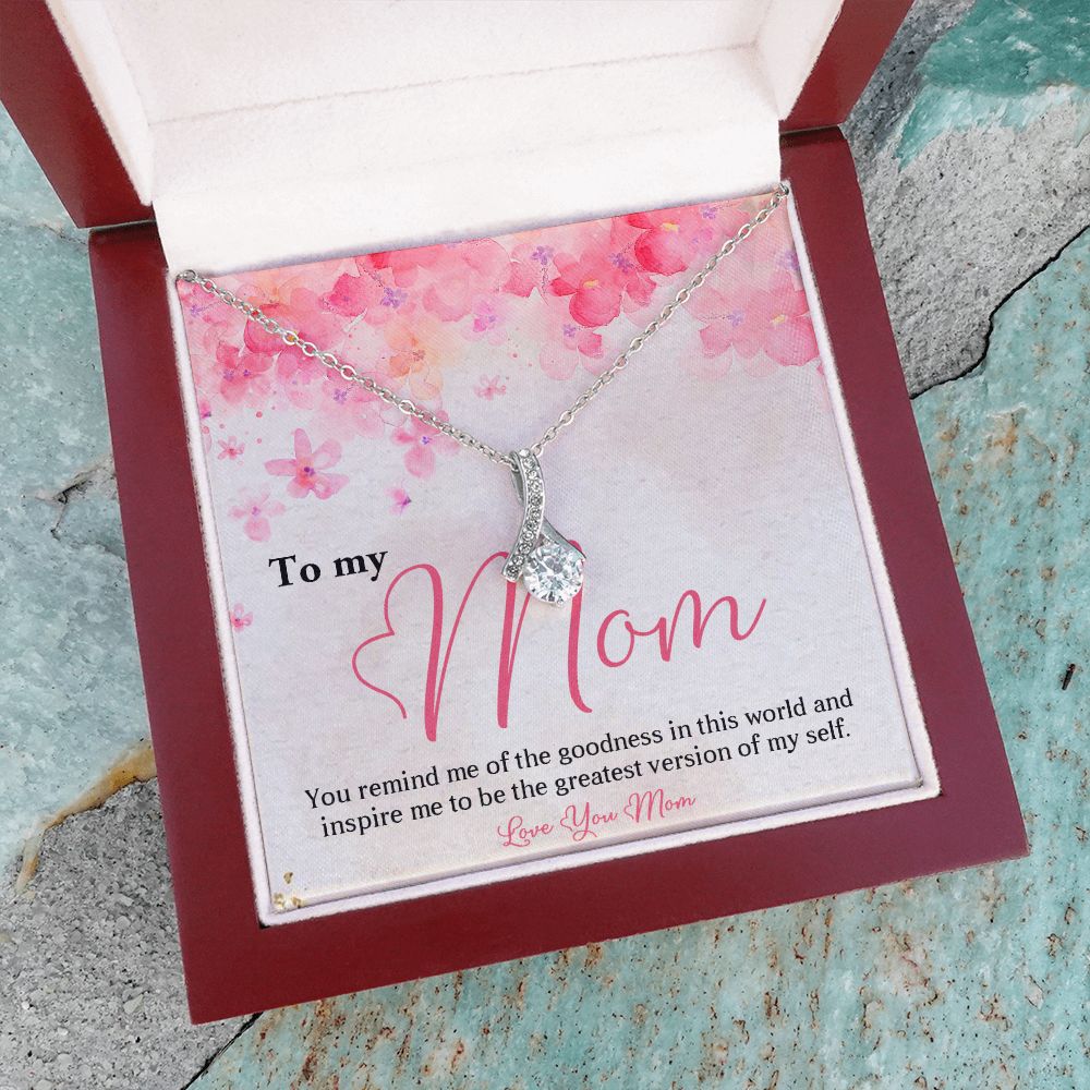 TO MY MOM, ALLURING BEAUTY NECKLACE FOR MOM, NECKLACE WITH MESSAGE CARD, BIRTHDAY, MOTHER'S DAY GIFT FOR HER