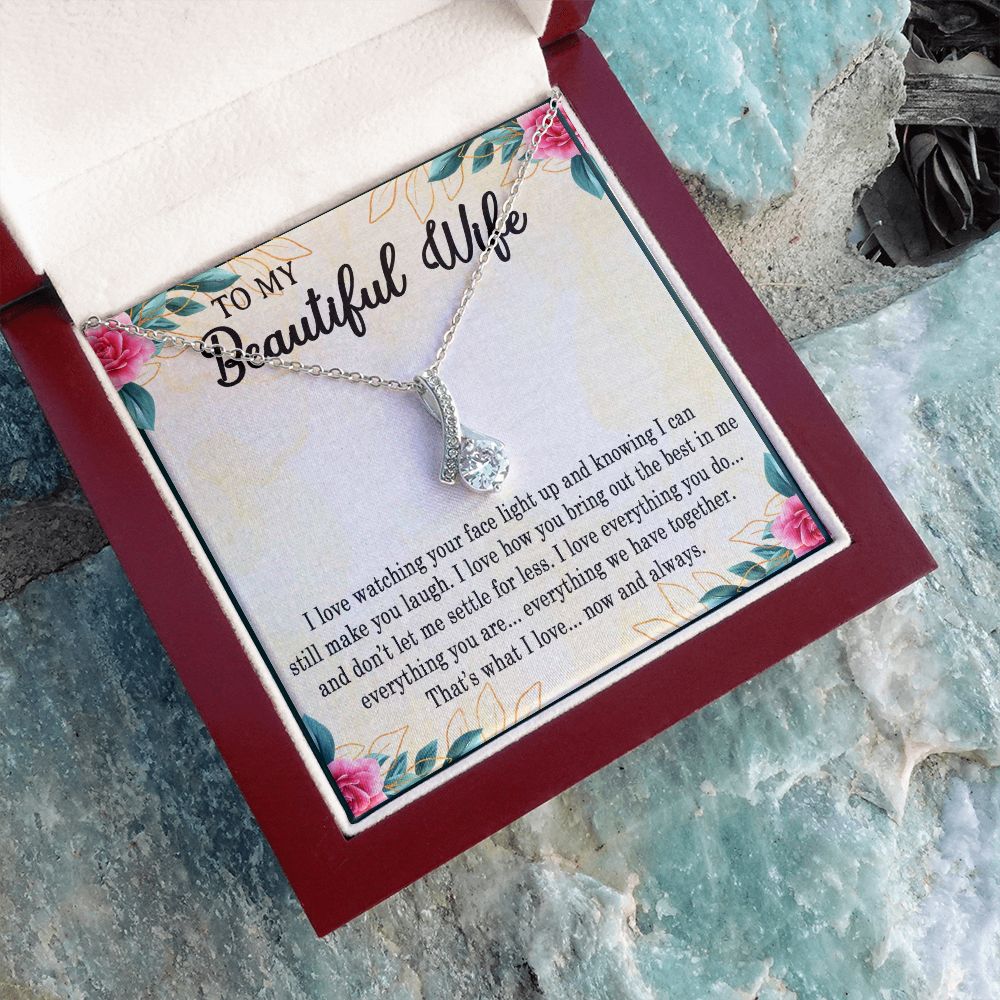 My Beautiful Wife, Alluring Beauty Necklace, Necklace With Message Card, Gift For Her