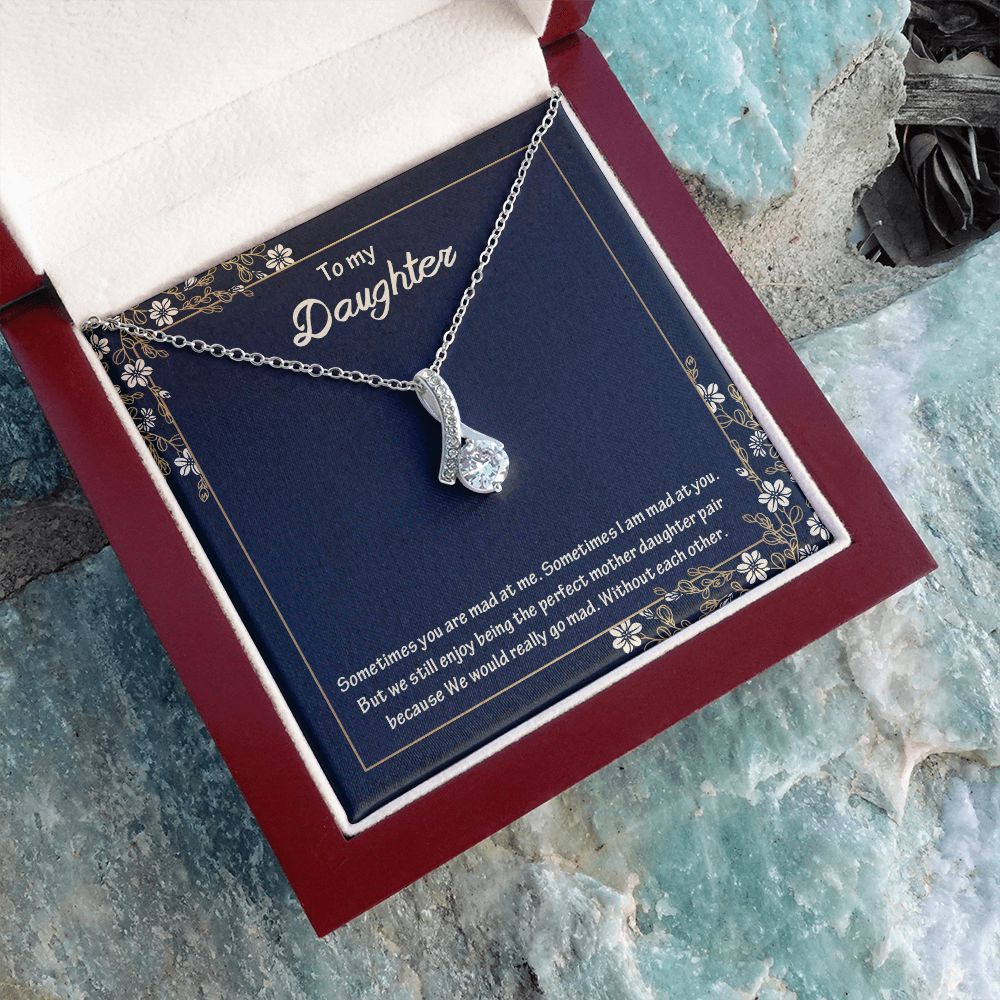 TO MY DAUGHTER, ALLURING BEAUTY NECKLACE WITH MESSAGE CARD, FROM MOM, BIRTHDAY AND DAUGHTERS DAY GIFT FOR HER