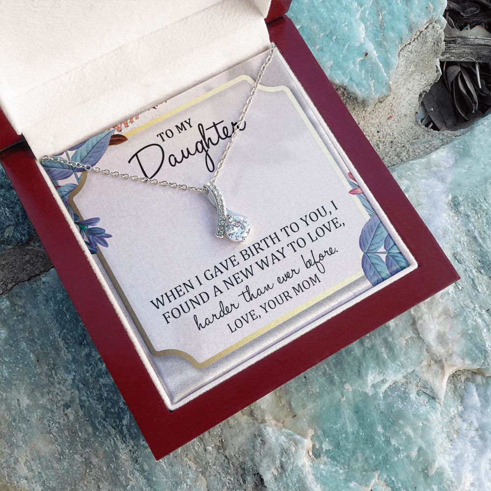 TO MY DAUGHTER, ALLURING BEAUTY NECKLACE WITH MESSAGE CARD, BIRTHDAY AND DAUGHTERS DAY GIFT FOR HER