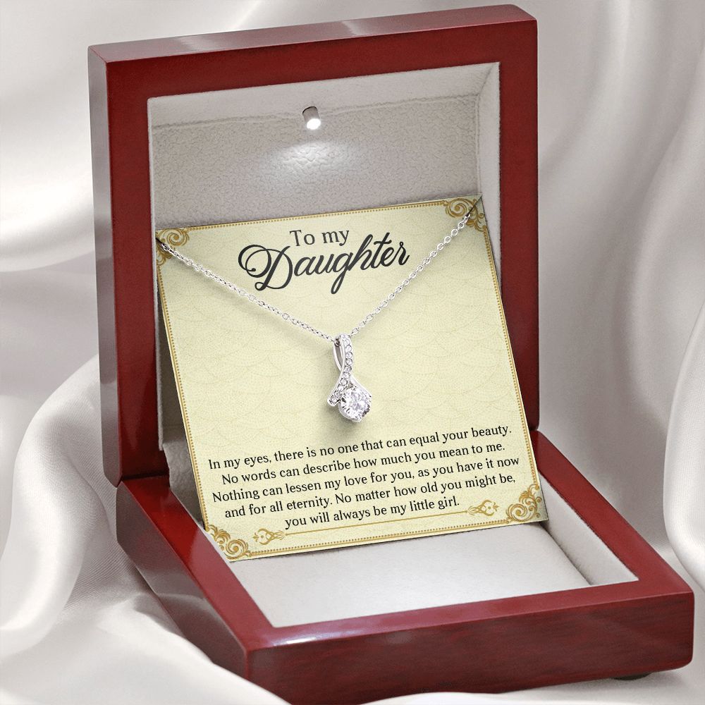 TO MY DAUGHTER, ALLURING BEAUTY NECKLACE WITH MESSAGE CARD, BIRTHDAY AND DAUGHTERS DAY GIFT FOR HER