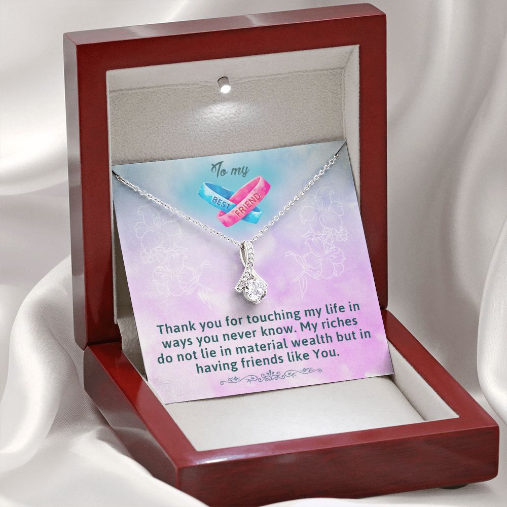 TO MY BEST FRIEND, ALLURING BEAUTY NECKLACE WITH MESSAGE CARD, FOR SISTERS, FRIENDS, BFF, BIRTHDAY, FRIENDSHIP DAY GIFT FOR HER