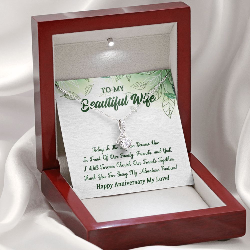 Alluring Beauty Necklace, To My Beautiful Wife, Necklace With Message Card, Gift For Her