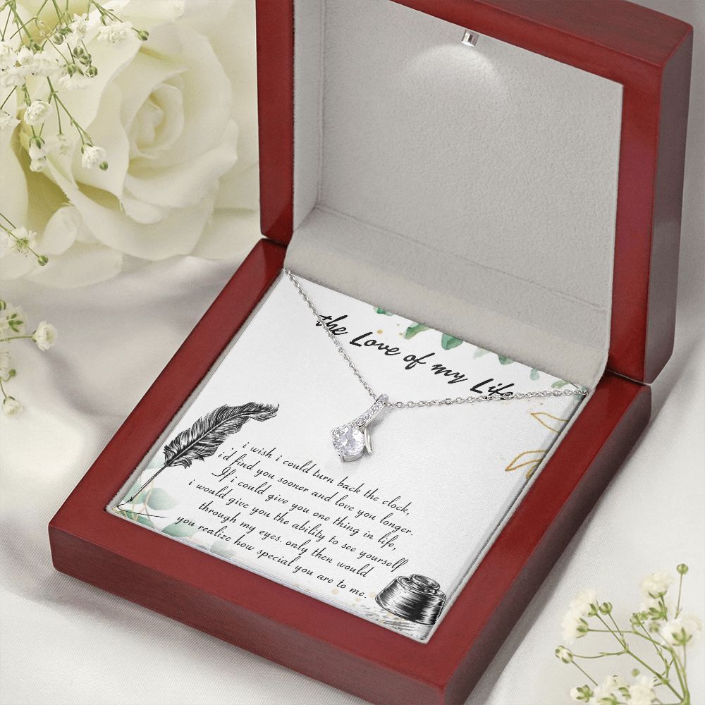 THE LOVE OF MY LIFE, SOULMATE NECKLACE WITH MESSAGE CARD, BIRTHDAY GIFT FOR HER