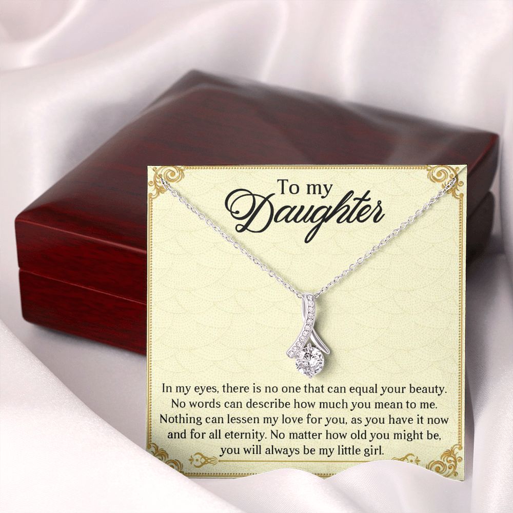 TO MY DAUGHTER, ALLURING BEAUTY NECKLACE WITH MESSAGE CARD, BIRTHDAY AND DAUGHTERS DAY GIFT FOR HER