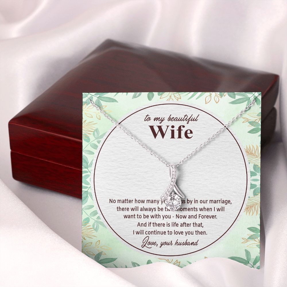 To My Beautiful Wife, Alluring Beauty Necklace, Necklace With Message Card, Gift For Her