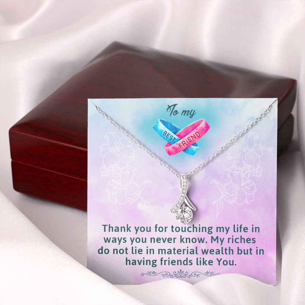 TO MY BEST FRIEND, ALLURING BEAUTY NECKLACE WITH MESSAGE CARD, FOR SISTERS, FRIENDS, BFF, BIRTHDAY, FRIENDSHIP DAY GIFT FOR HER