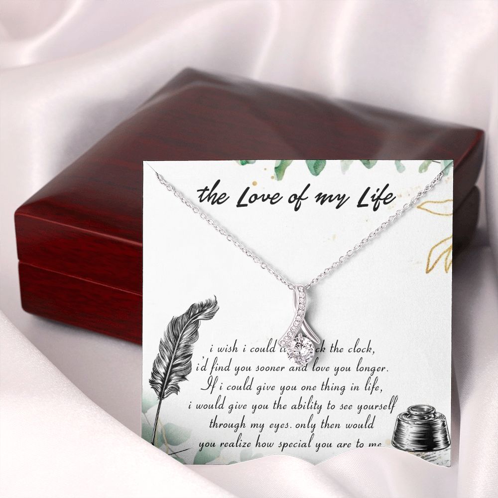 THE LOVE OF MY LIFE, SOULMATE NECKLACE WITH MESSAGE CARD, BIRTHDAY GIFT FOR HER