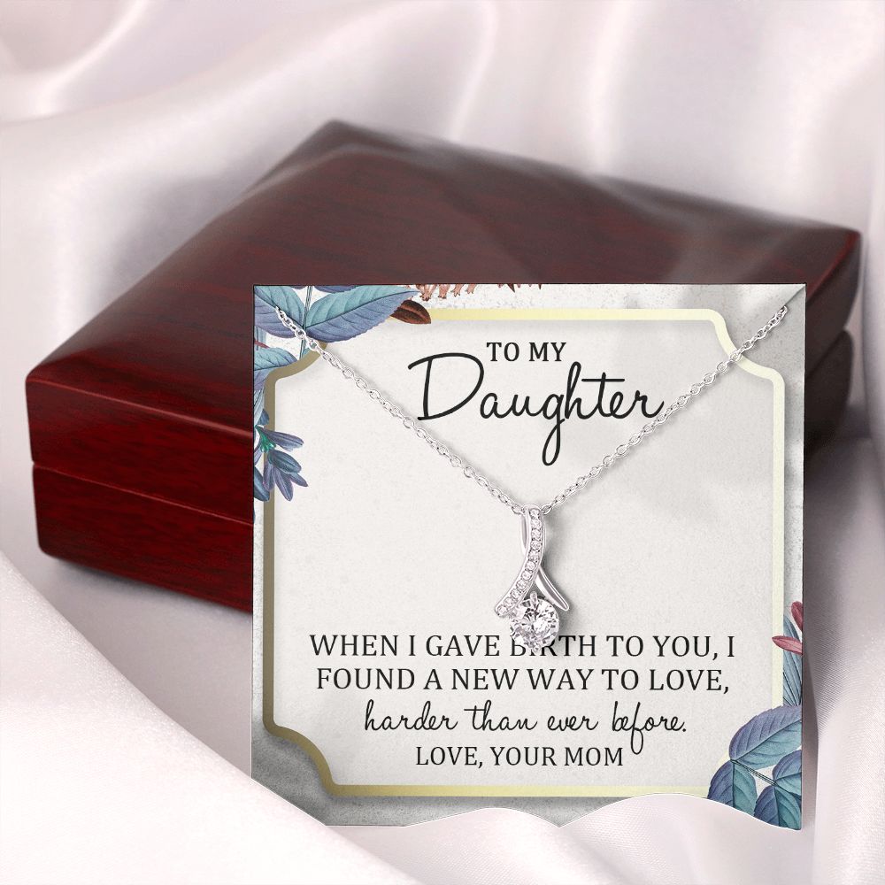 TO MY DAUGHTER, ALLURING BEAUTY NECKLACE WITH MESSAGE CARD, BIRTHDAY AND DAUGHTERS DAY GIFT FOR HER