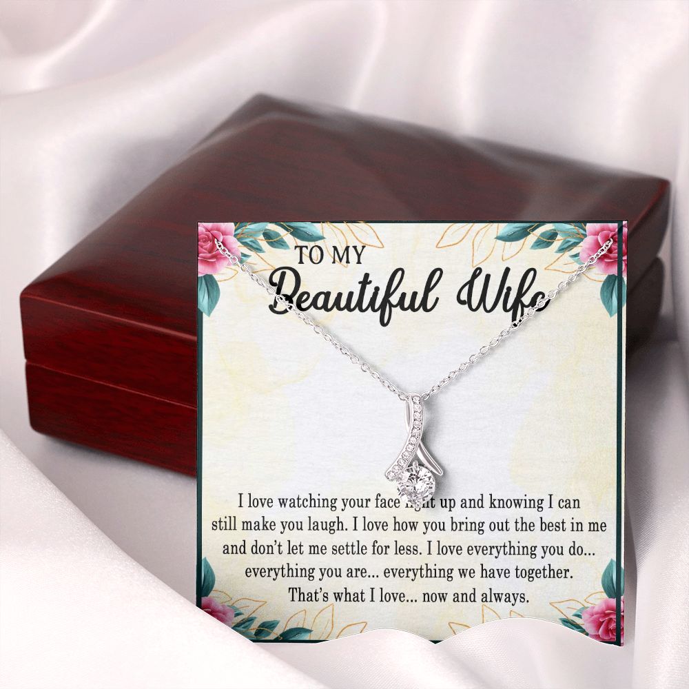 My Beautiful Wife, Alluring Beauty Necklace, Necklace With Message Card, Gift For Her