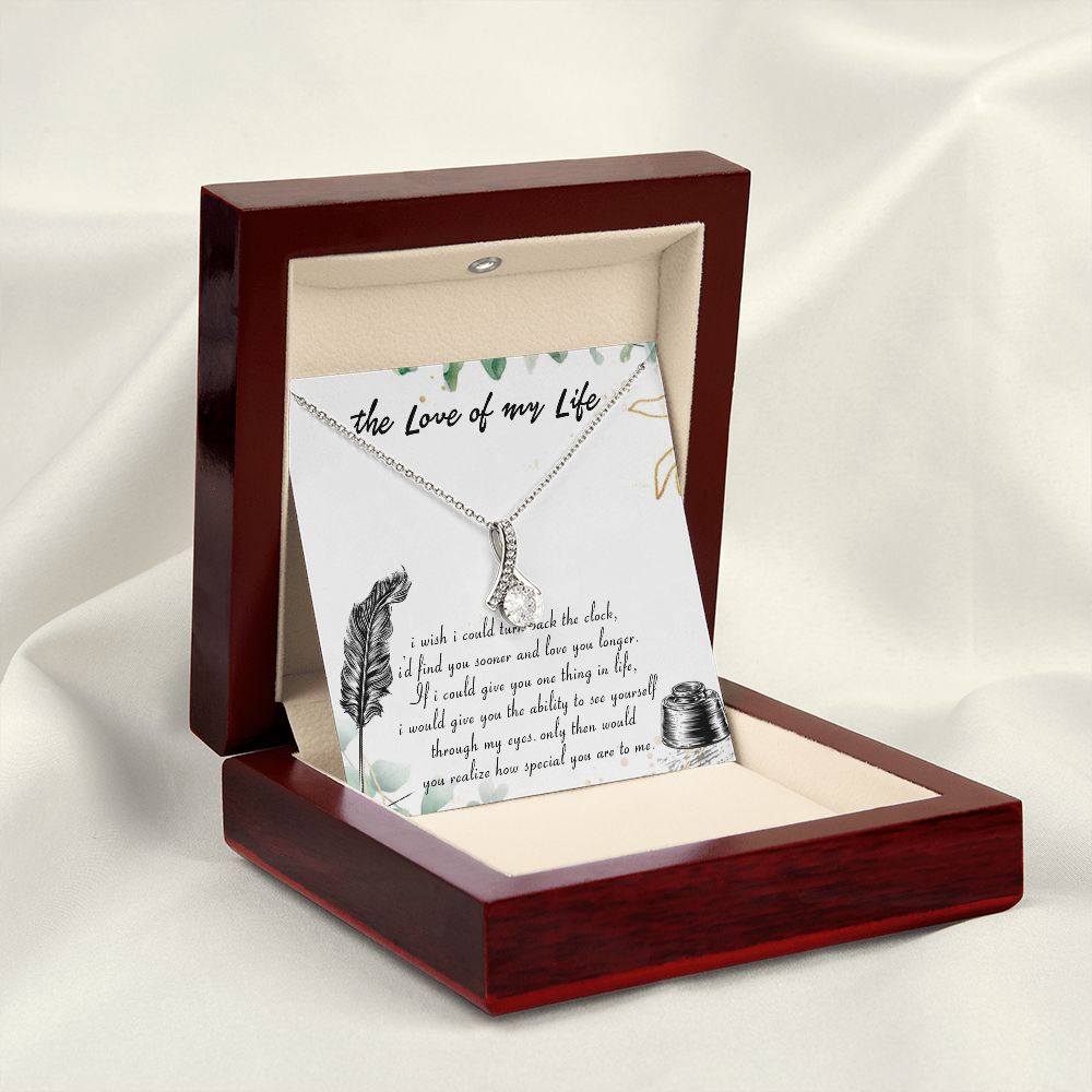 THE LOVE OF MY LIFE, SOULMATE NECKLACE WITH MESSAGE CARD, BIRTHDAY GIFT FOR HER