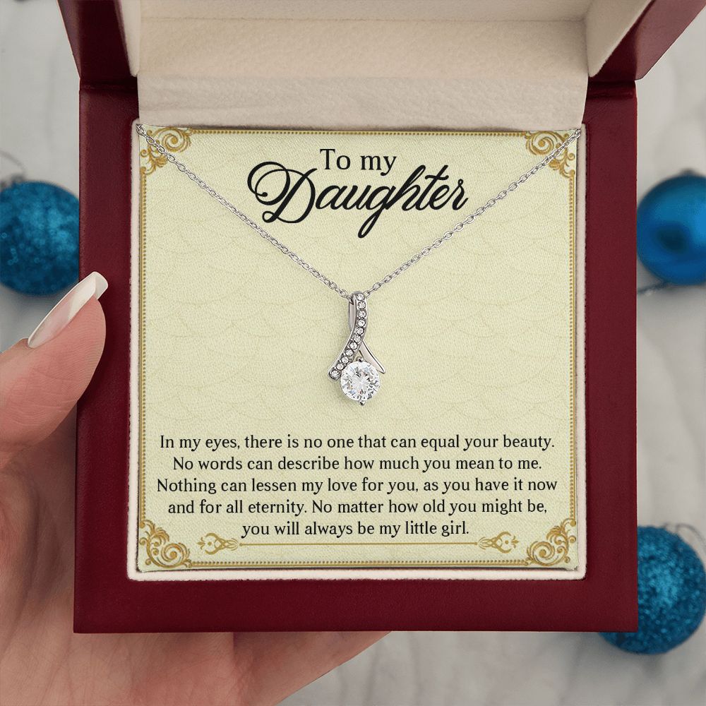 TO MY DAUGHTER, ALLURING BEAUTY NECKLACE WITH MESSAGE CARD, BIRTHDAY AND DAUGHTERS DAY GIFT FOR HER