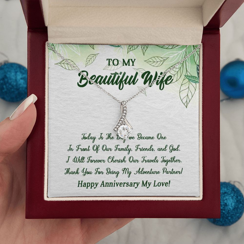 Alluring Beauty Necklace, To My Beautiful Wife, Necklace With Message Card, Gift For Her