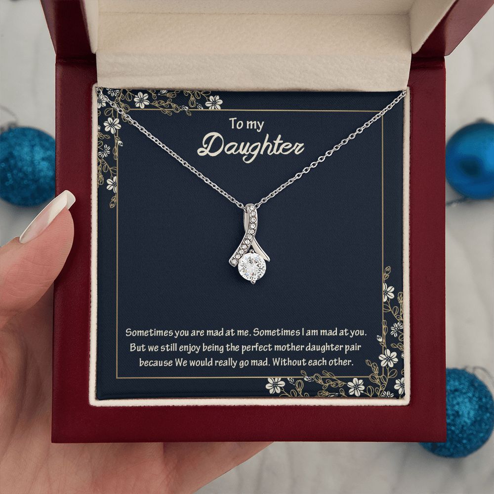 TO MY DAUGHTER, ALLURING BEAUTY NECKLACE WITH MESSAGE CARD, FROM MOM, BIRTHDAY AND DAUGHTERS DAY GIFT FOR HER