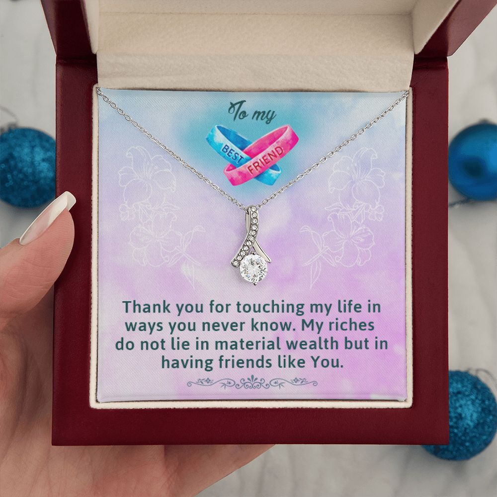 TO MY BEST FRIEND, ALLURING BEAUTY NECKLACE WITH MESSAGE CARD, FOR SISTERS, FRIENDS, BFF, BIRTHDAY, FRIENDSHIP DAY GIFT FOR HER