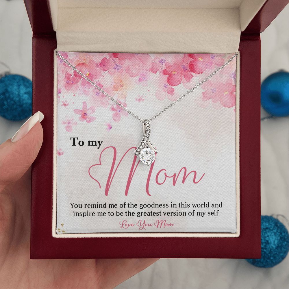 TO MY MOM, ALLURING BEAUTY NECKLACE FOR MOM, NECKLACE WITH MESSAGE CARD, BIRTHDAY, MOTHER'S DAY GIFT FOR HER