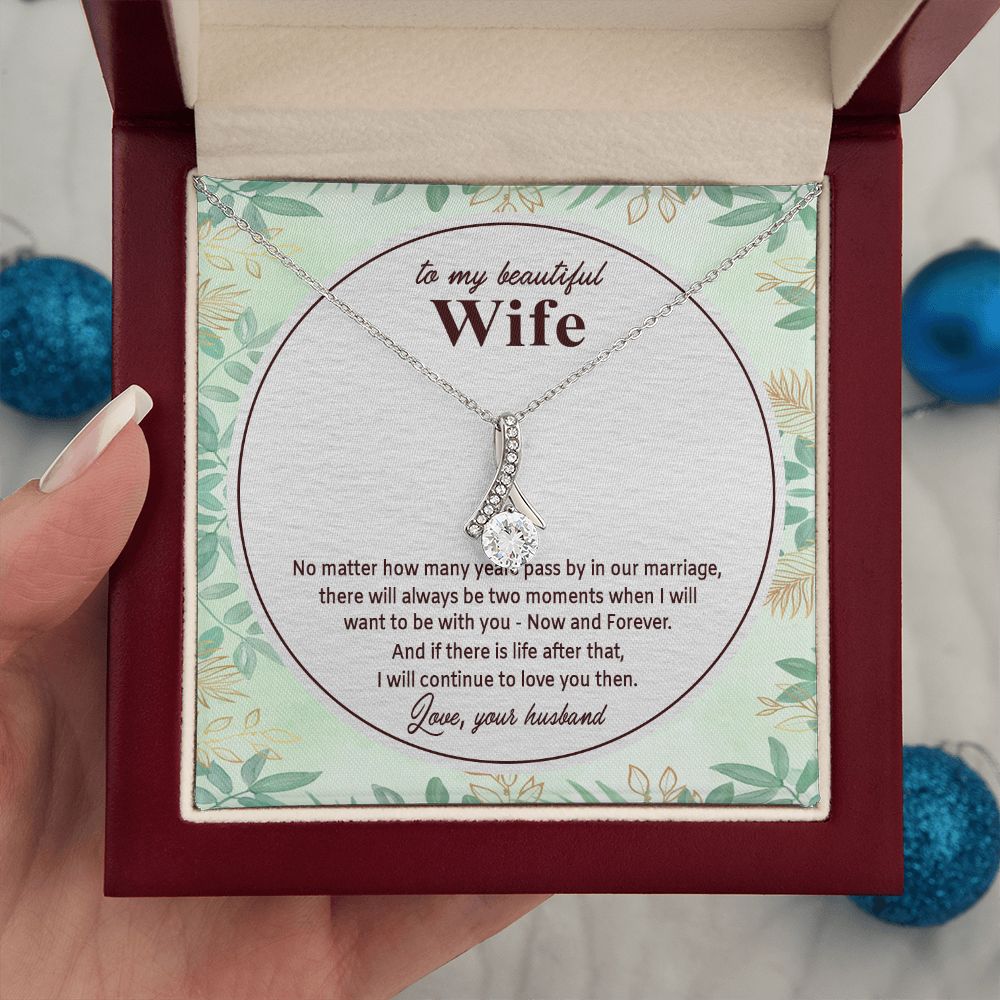 To My Beautiful Wife, Alluring Beauty Necklace, Necklace With Message Card, Gift For Her