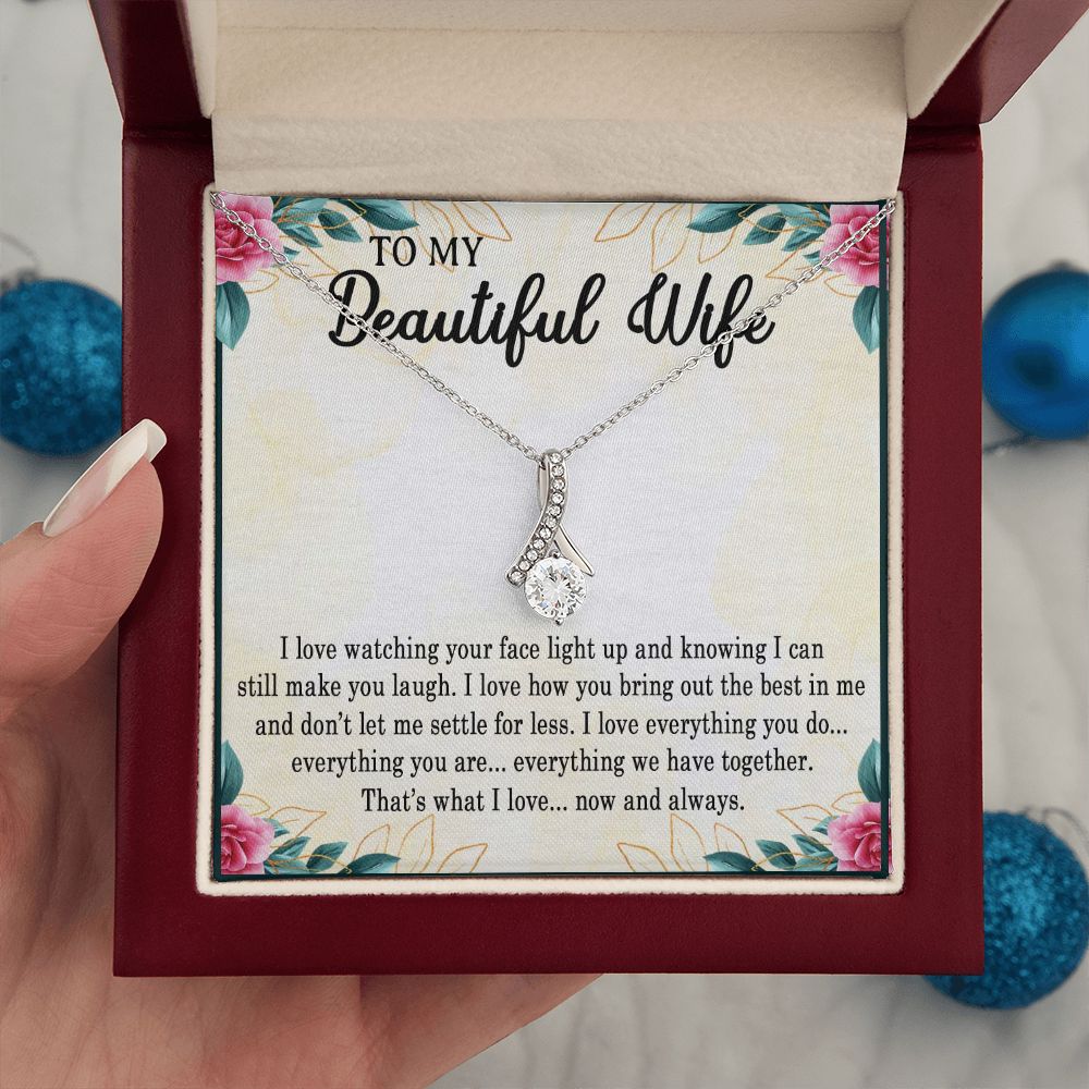 My Beautiful Wife, Alluring Beauty Necklace, Necklace With Message Card, Gift For Her