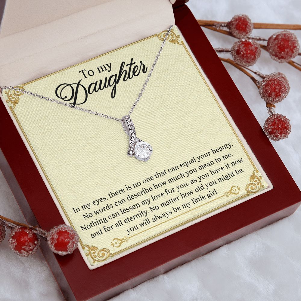 TO MY DAUGHTER, ALLURING BEAUTY NECKLACE WITH MESSAGE CARD, BIRTHDAY AND DAUGHTERS DAY GIFT FOR HER