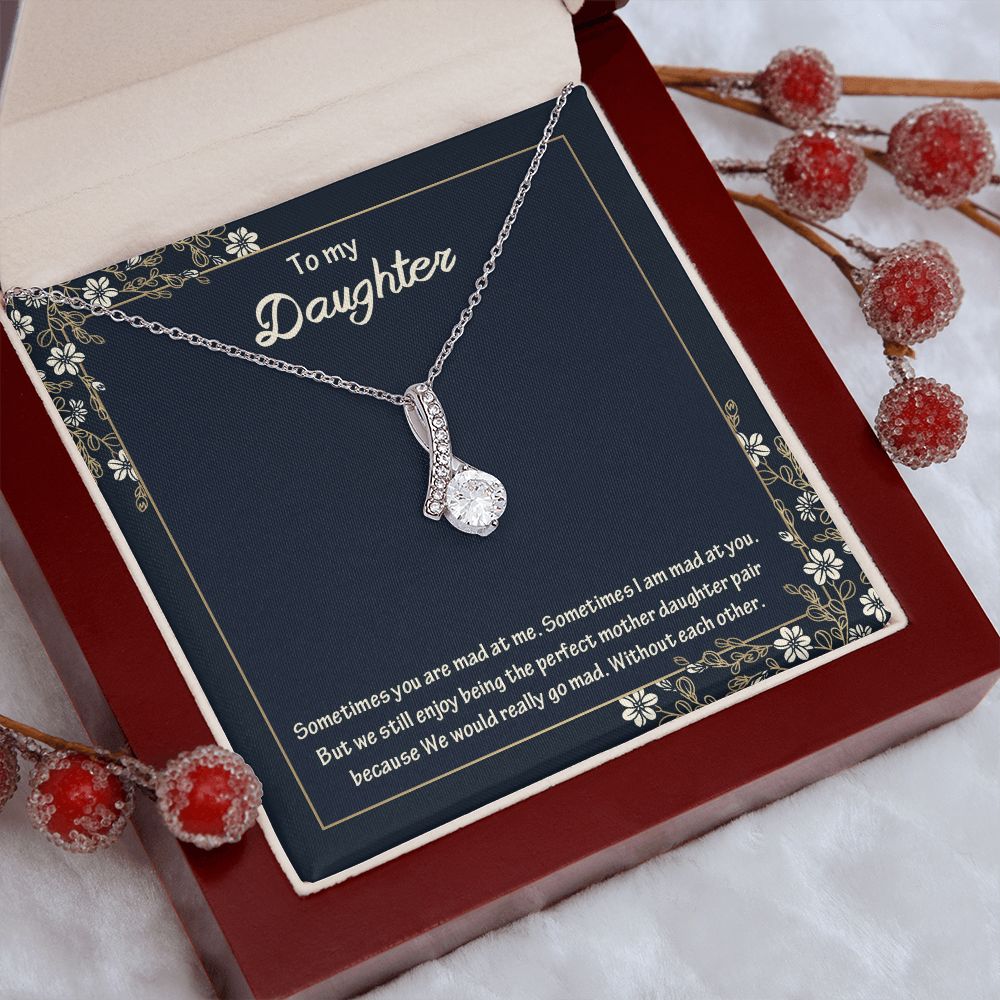 TO MY DAUGHTER, ALLURING BEAUTY NECKLACE WITH MESSAGE CARD, FROM MOM, BIRTHDAY AND DAUGHTERS DAY GIFT FOR HER