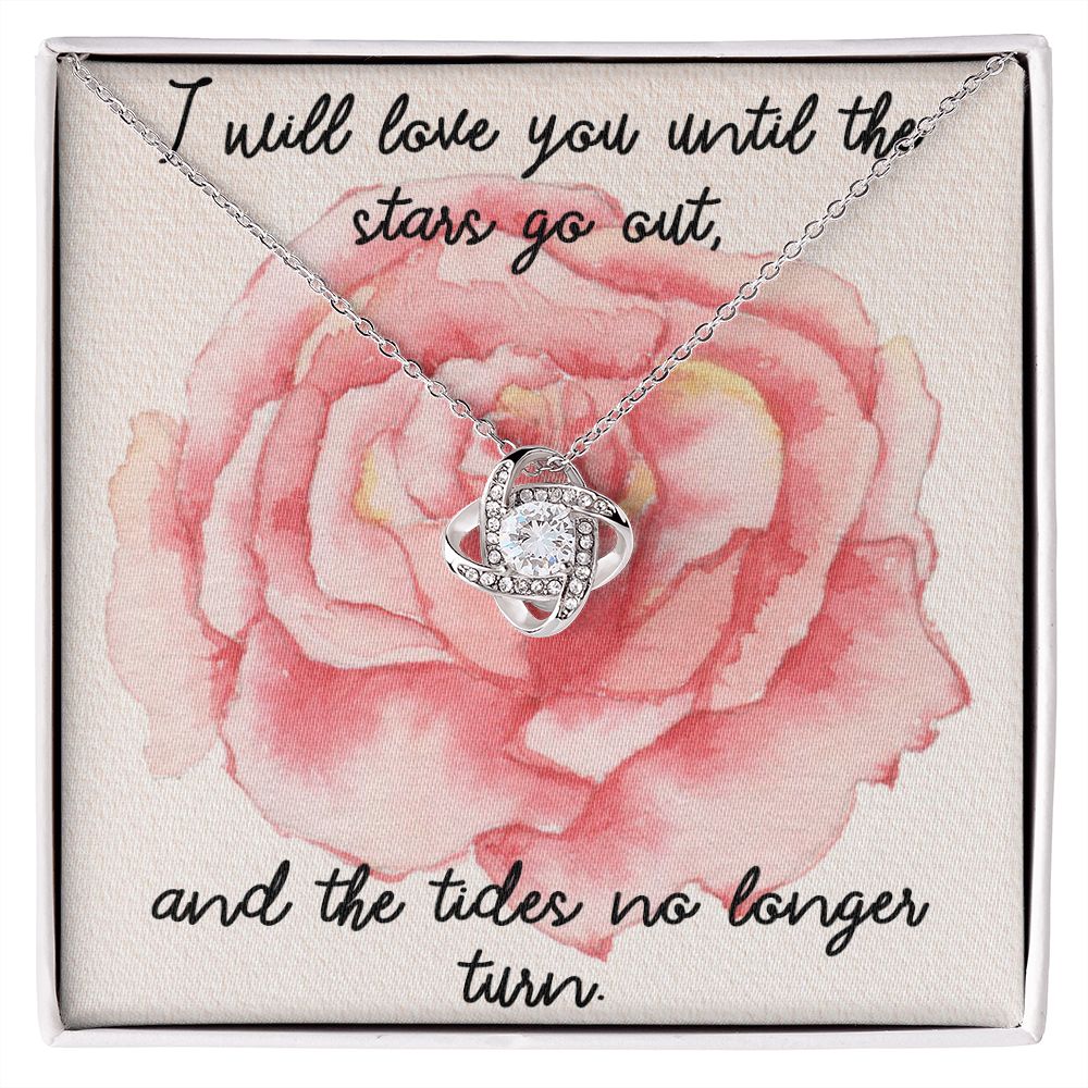 I LOVE YOU, LOVE KNOT NECKLACE, FOR SOULMATE, BIRTHDAY, GIFT FOR HER, NECKLACE WITH MESSAGE CARD