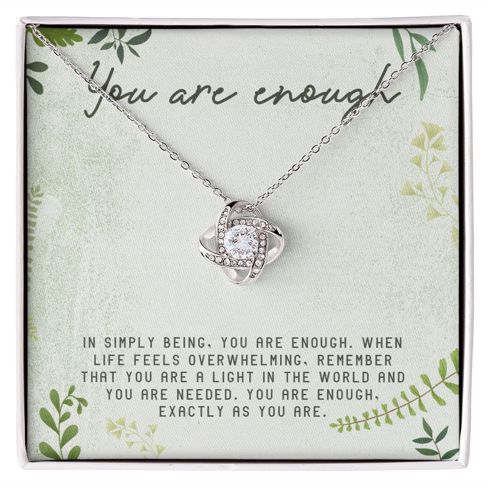 Love Knot Necklace WITH MESSAGE CARD, Gift To Self Motivate your loved ones, Let them know their value, Gift for all occasion, christmas, friendship day, etc