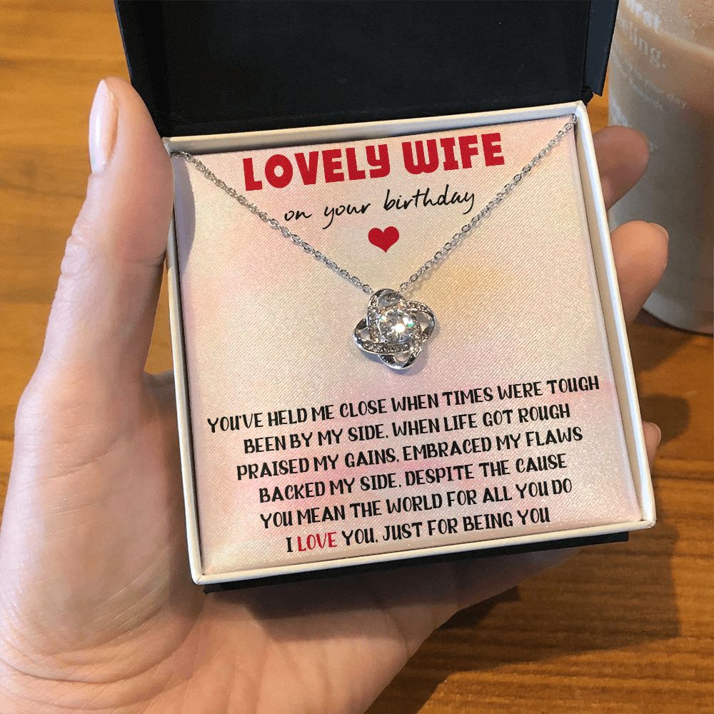 Lovely Wife On Your Birthday, Necklace For Wife With Message Card, Gift For Her