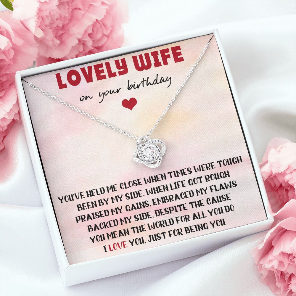 Lovely Wife On Your Birthday, Necklace For Wife With Message Card, Gift For Her