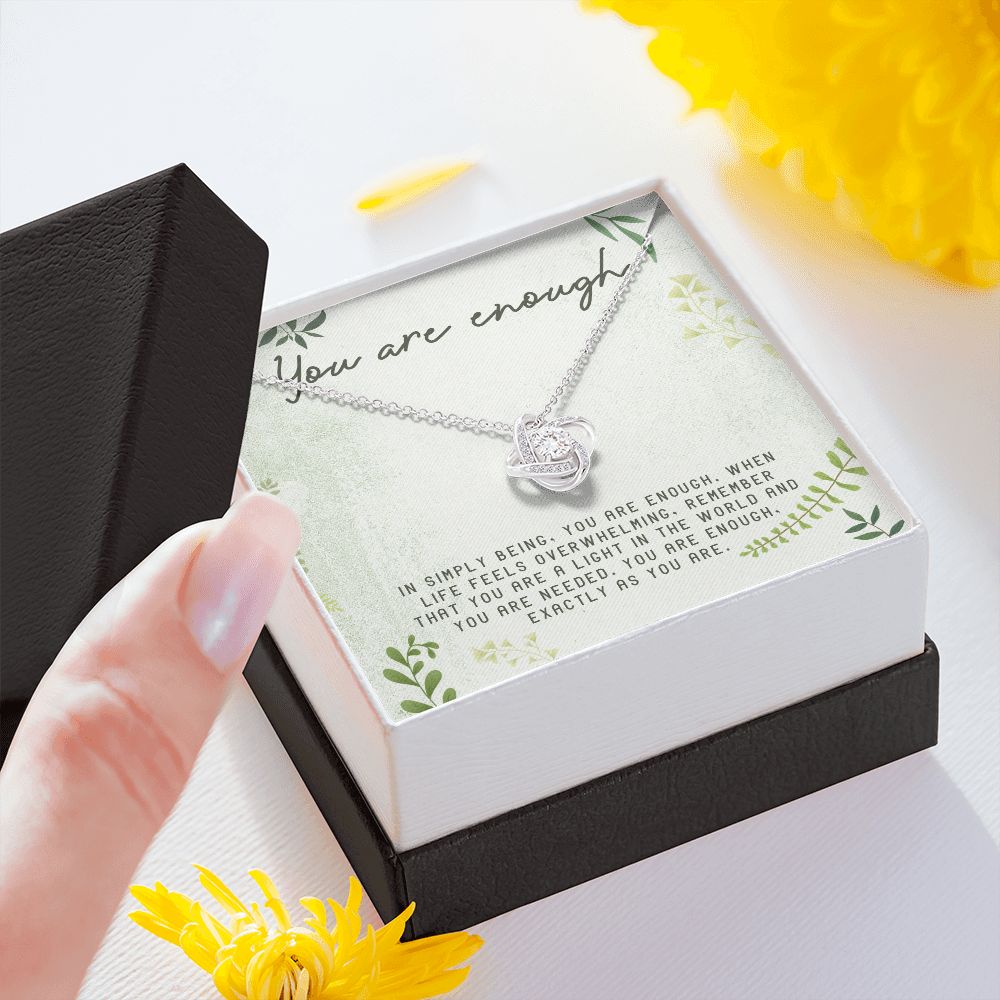 Love Knot Necklace WITH MESSAGE CARD, Gift To Self Motivate your loved ones, Let them know their value, Gift for all occasion, christmas, friendship day, etc