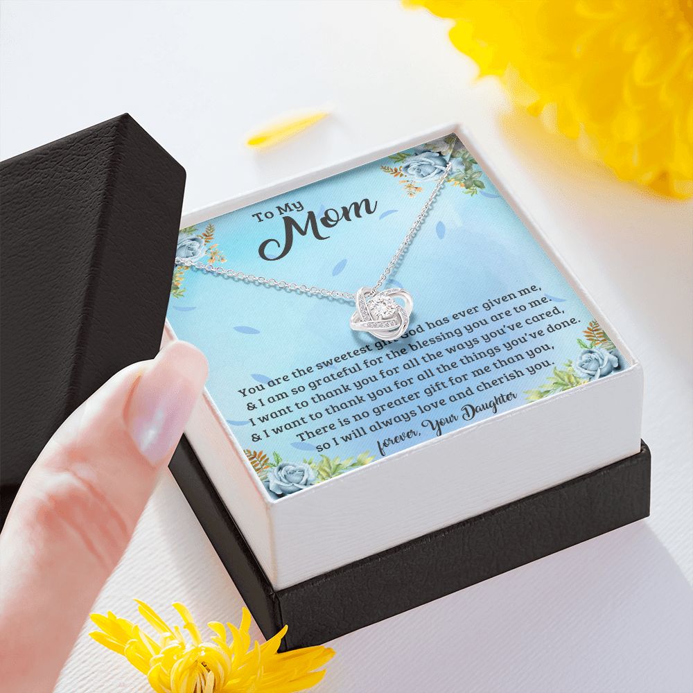 TO MY MOM LOVE KNOT NECKLACE FOR MOM, NECKLACE WITH MESSAGE CARD, BIRTHDAY, MOTHER'S DAY GIFT FOR HER