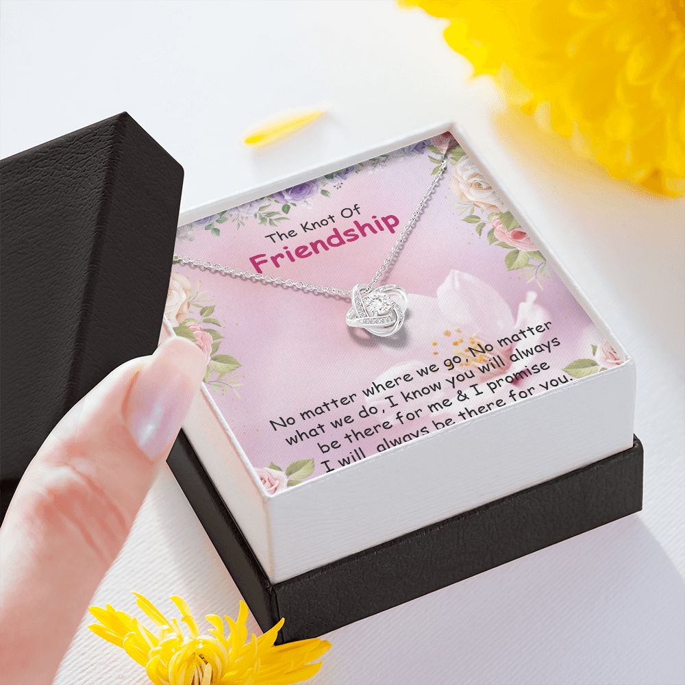 THE KNOT OF FRIENDSHIP, LOVE KNOT NECKLACE WITH MESSAGE CARD, FOR SISTERS, FRIENDS, BFF, BIRTHDAY, FRIENDSHIP DAY GIFT FOR HER