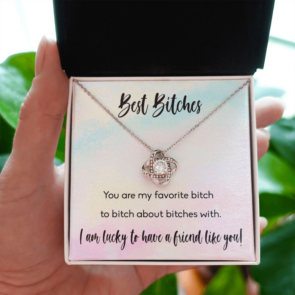 BEST BITCHES, LOVE KNOT NECKLACE FOR FRIENDS, FOREVER BEST FRIEND, BFF, BIRTHDAY/ FRIENDSHIP DAY GIFT FOR HER