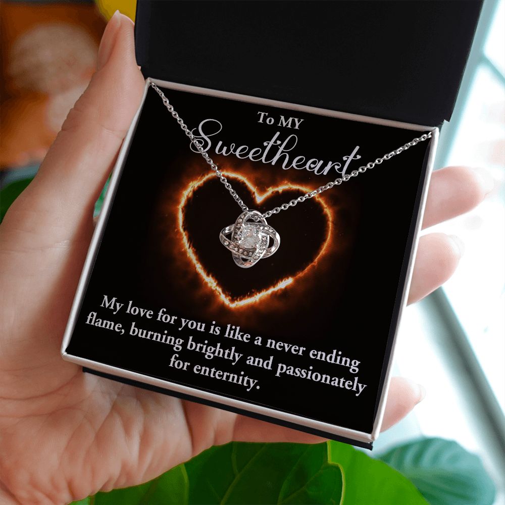 LOVE KNOT NECKLACE, FOR SOULMATE, BIRTHDAY, GIFT FOR HER, NECKLACE WITH MESSAGE CARD