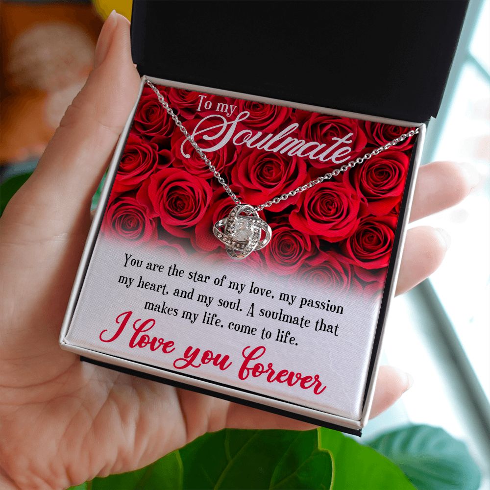 I LOVE YOU FOREVER, LOVE KNOT NECKLACE, FOR SOULMATE, BIRTHDAY, GIFT FOR HER, NECKLACE WITH MESSAGE CARD