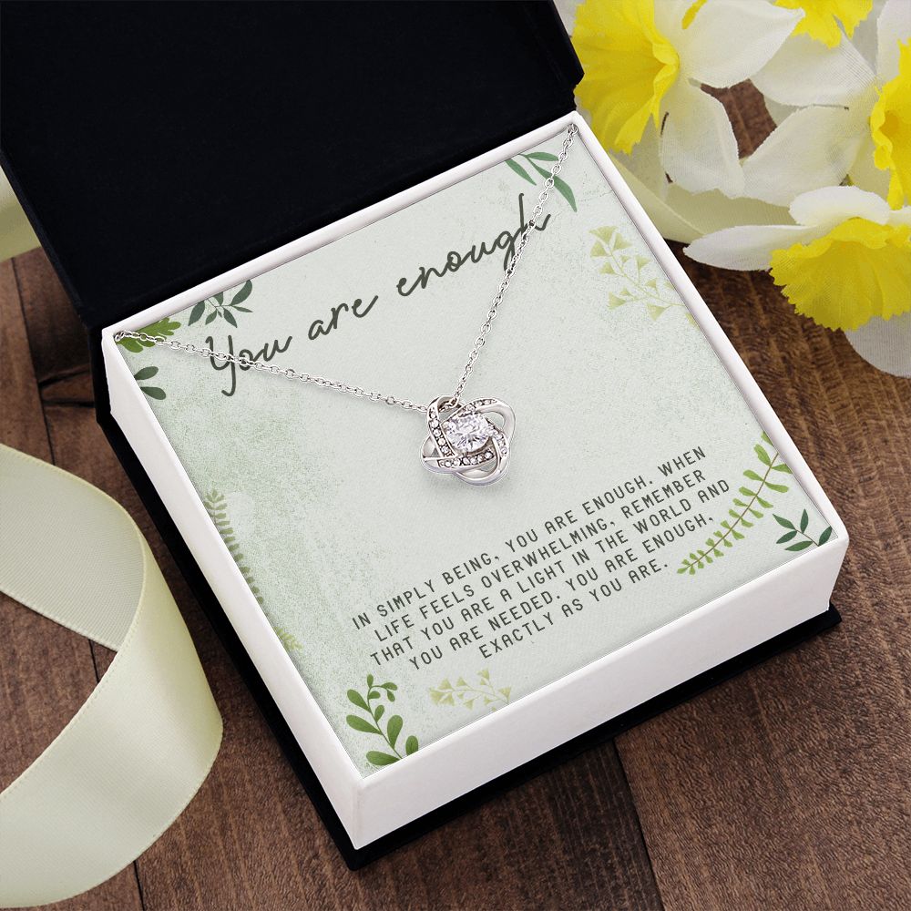 Love Knot Necklace WITH MESSAGE CARD, Gift To Self Motivate your loved ones, Let them know their value, Gift for all occasion, christmas, friendship day, etc