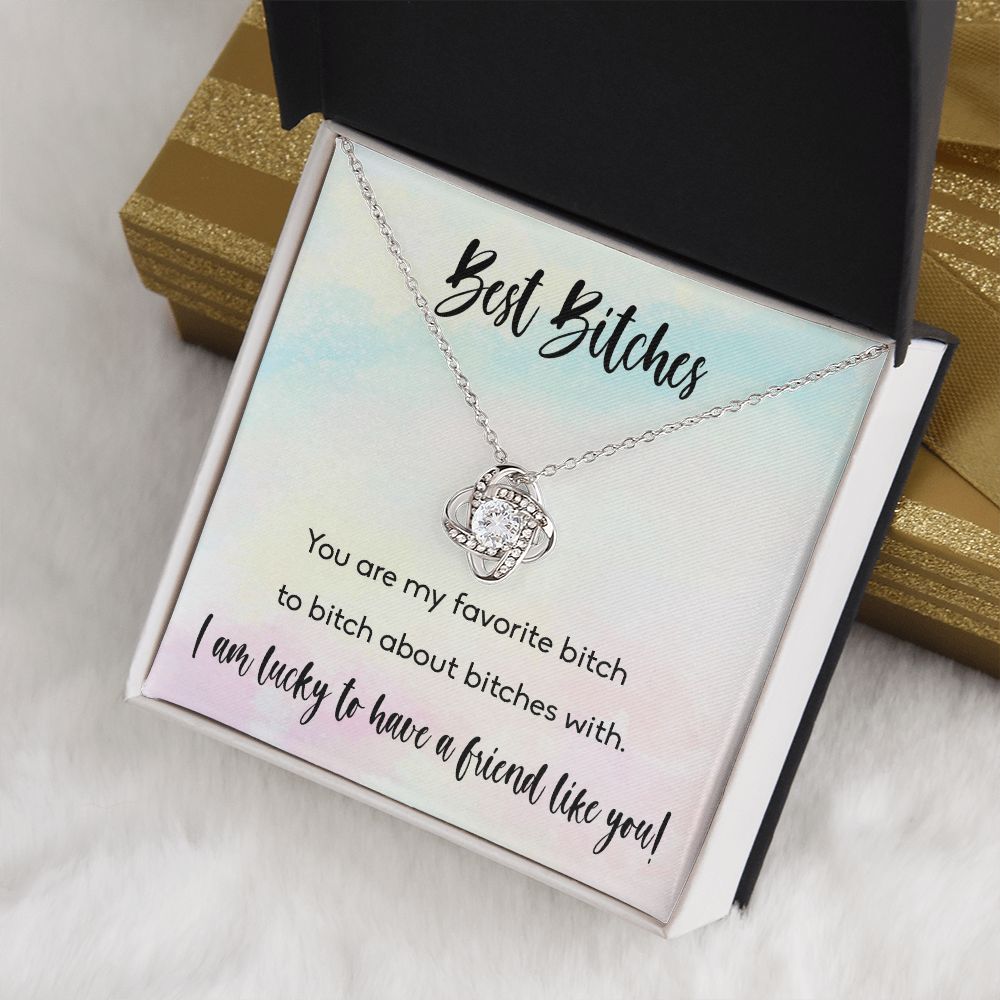 BEST BITCHES, LOVE KNOT NECKLACE FOR FRIENDS, FOREVER BEST FRIEND, BFF, BIRTHDAY/ FRIENDSHIP DAY GIFT FOR HER