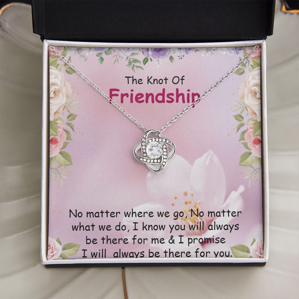 THE KNOT OF FRIENDSHIP, LOVE KNOT NECKLACE WITH MESSAGE CARD, FOR SISTERS, FRIENDS, BFF, BIRTHDAY, FRIENDSHIP DAY GIFT FOR HER