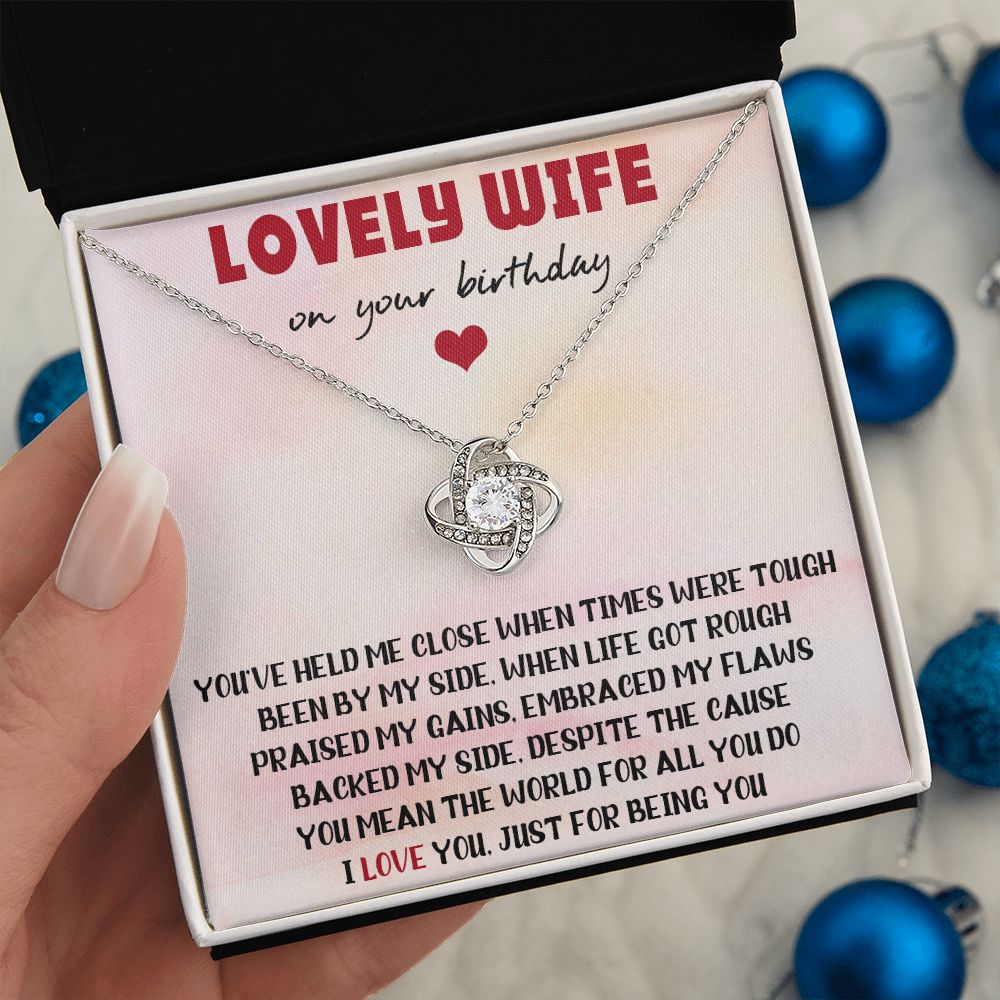 Lovely Wife On Your Birthday, Necklace For Wife With Message Card, Gift For Her