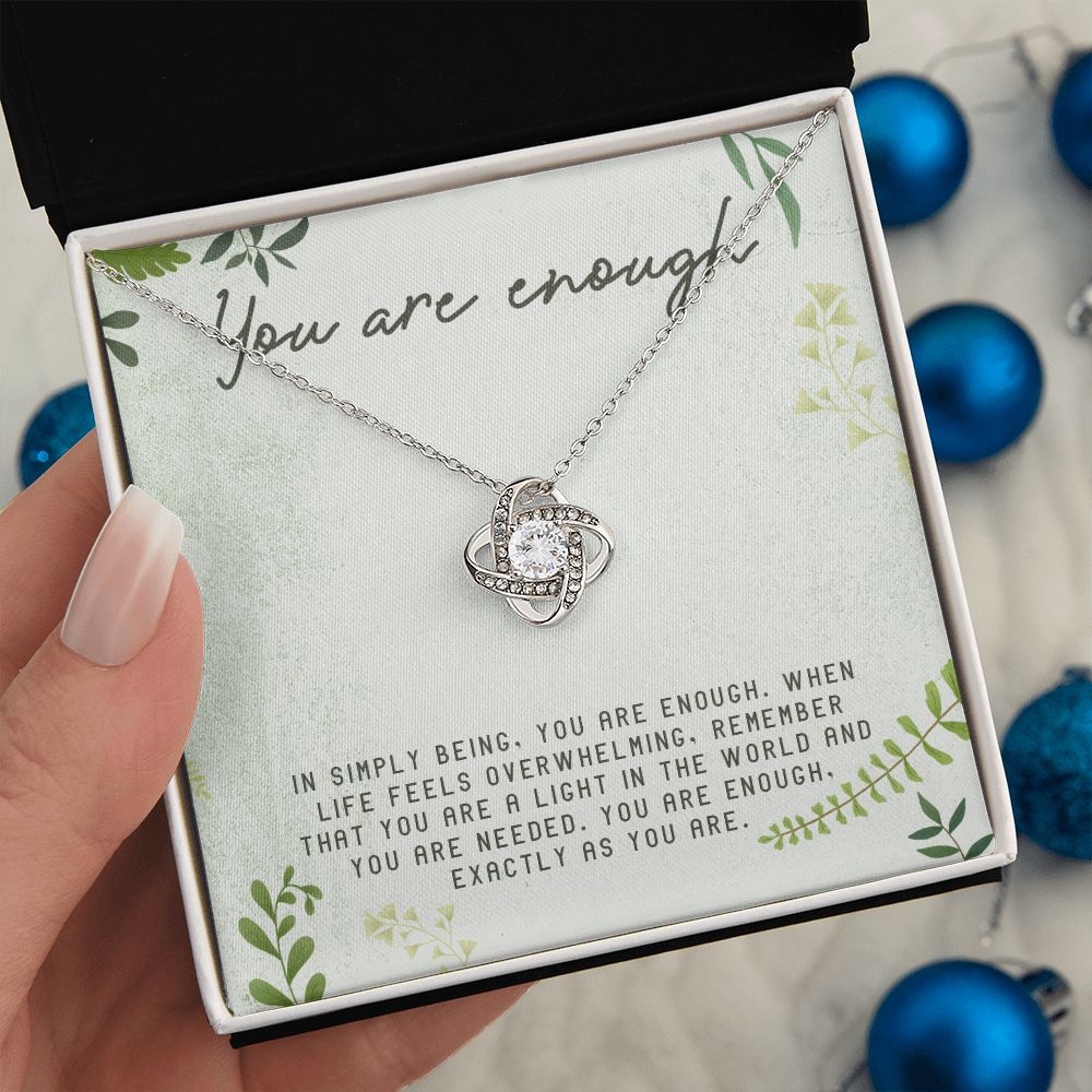 Love Knot Necklace WITH MESSAGE CARD, Gift To Self Motivate your loved ones, Let them know their value, Gift for all occasion, christmas, friendship day, etc